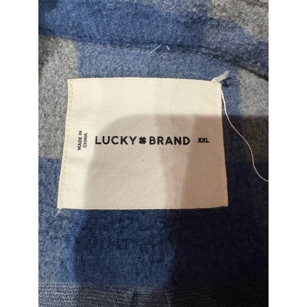Lucky Brand Men's Plaid Button-Front Shirt Jacket Blue/Gray Size XXL - Picture 9 of 9